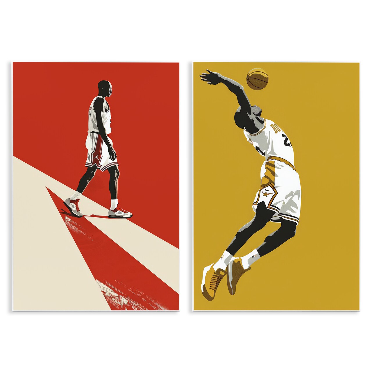 Stupell Industries Iconic NBA Champions 2pc Wall Plaque Set, design by Ray Powers